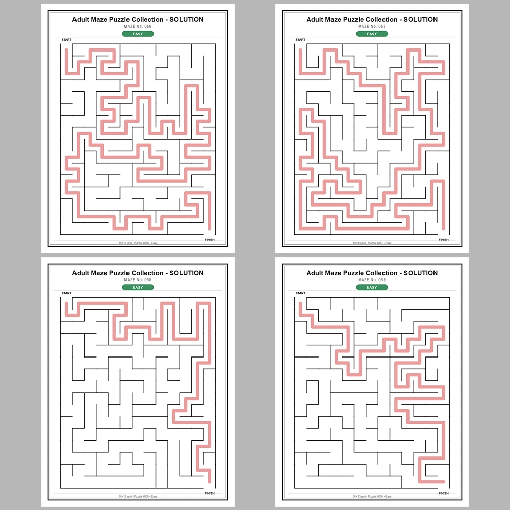 Maze Puzzle Easy 50 Pages of Puzzles – Vol. 2