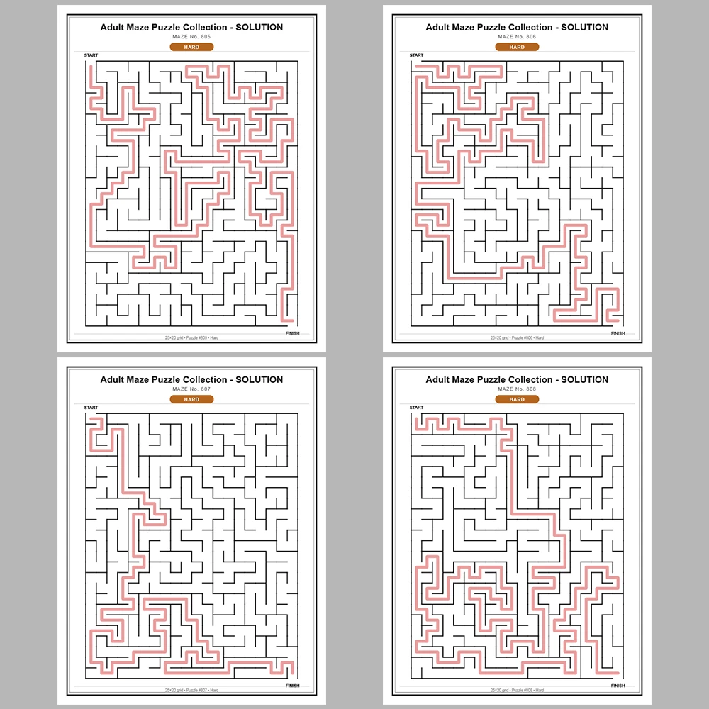 Maze Puzzle Hard 50 Pages of Puzzles – Vol. 17