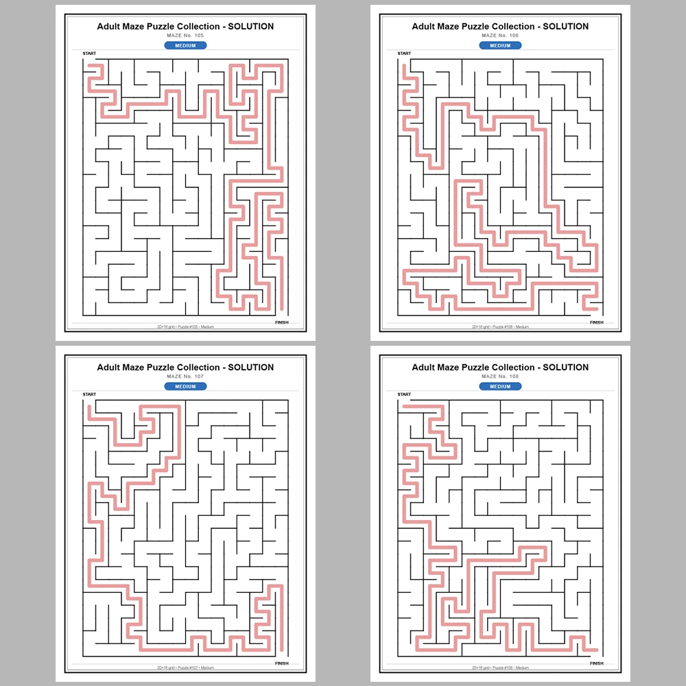 Maze Puzzle Medium 50 Pages of Puzzles – Vol. 3