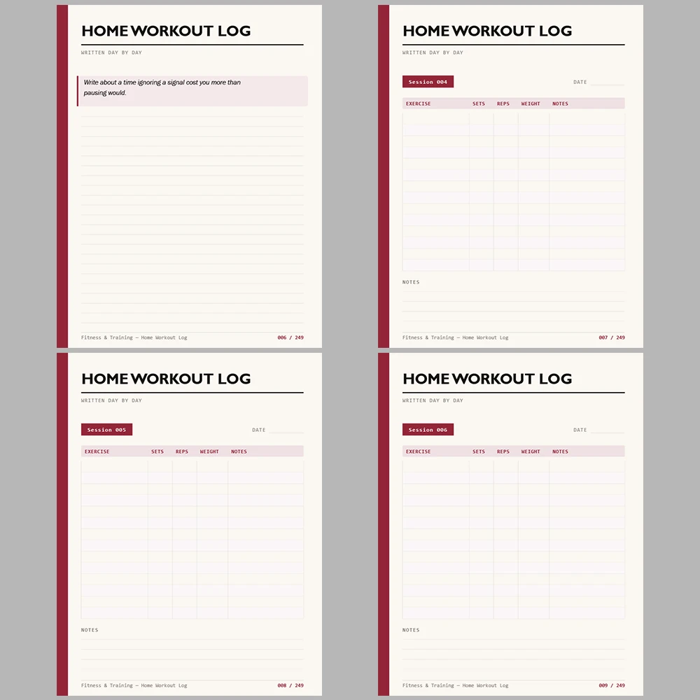 Fitness & Training Running Log 249 Pages