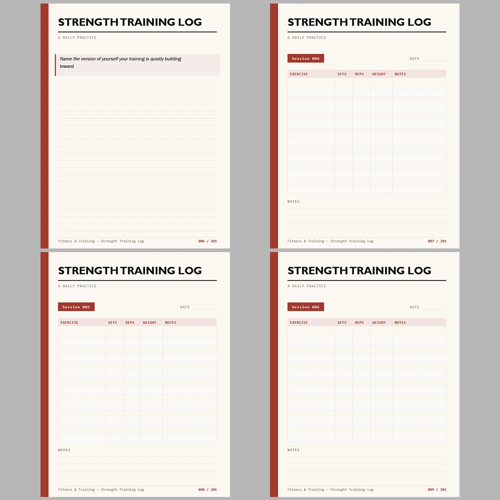 Fitness & Training Strength Training Log