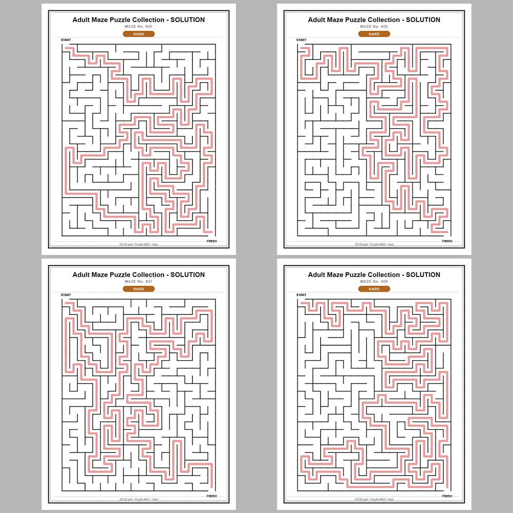 Maze Puzzle Hard 50 Pages of Puzzles – Vol. 9