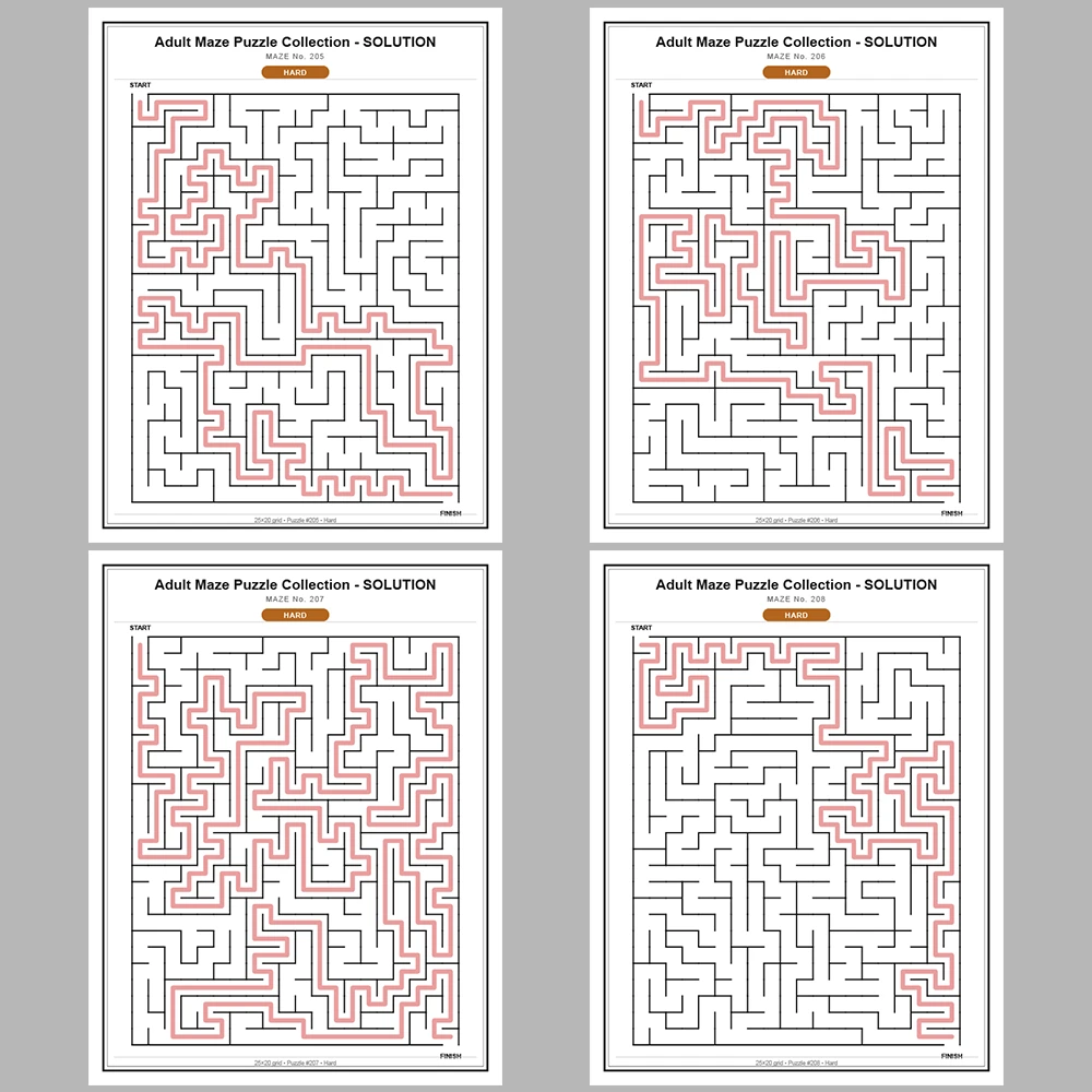 Maze Puzzle Hard 50 Pages of Puzzles – Vol. 5