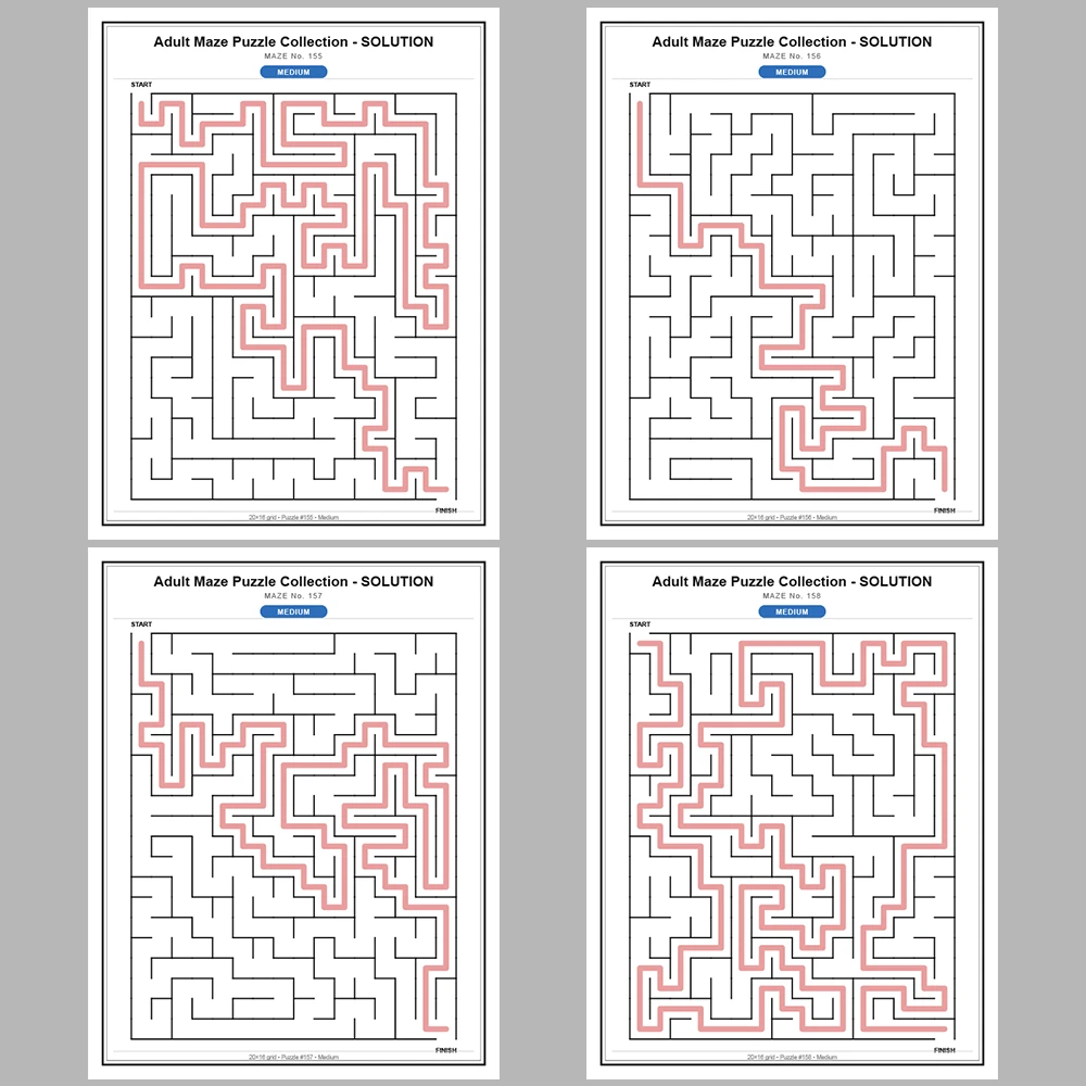 Maze Puzzle Medium 50 Pages of Puzzles – Vol. 4