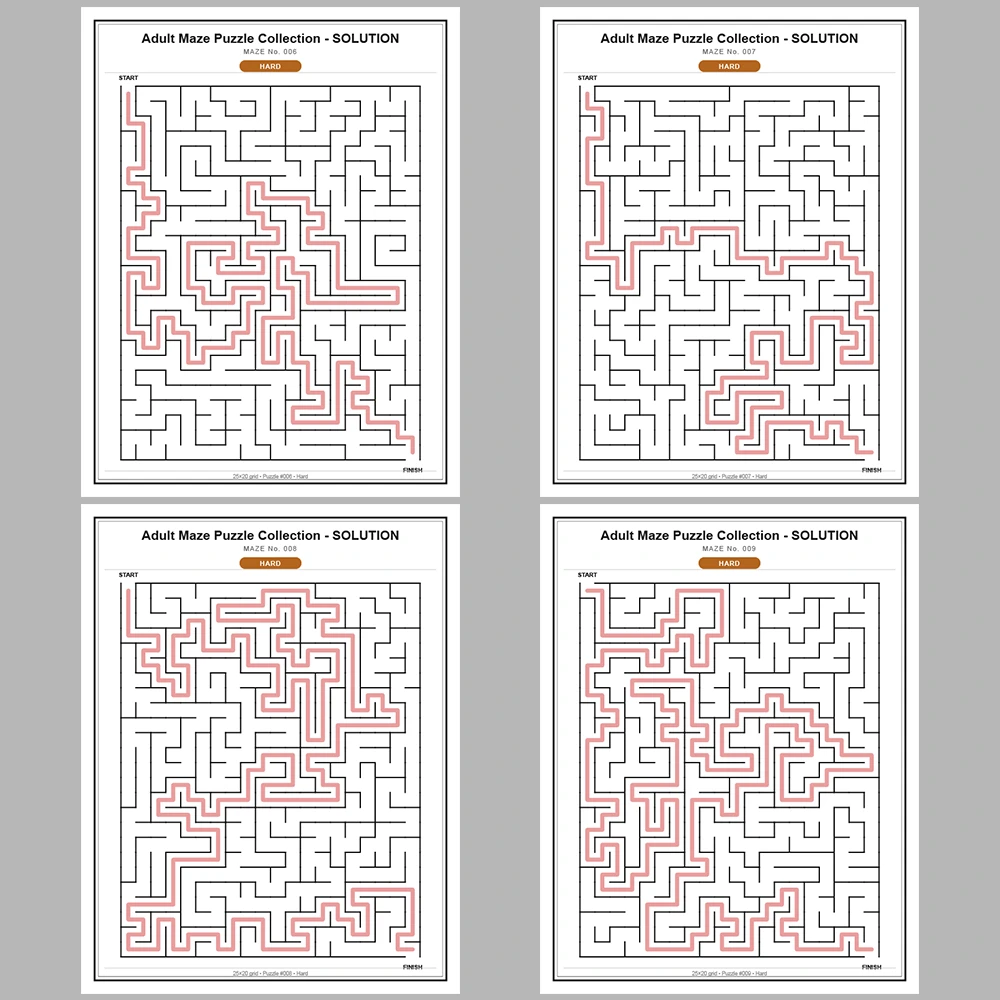 Maze Puzzle Hard 50 Pages of Puzzles – Vol. 1