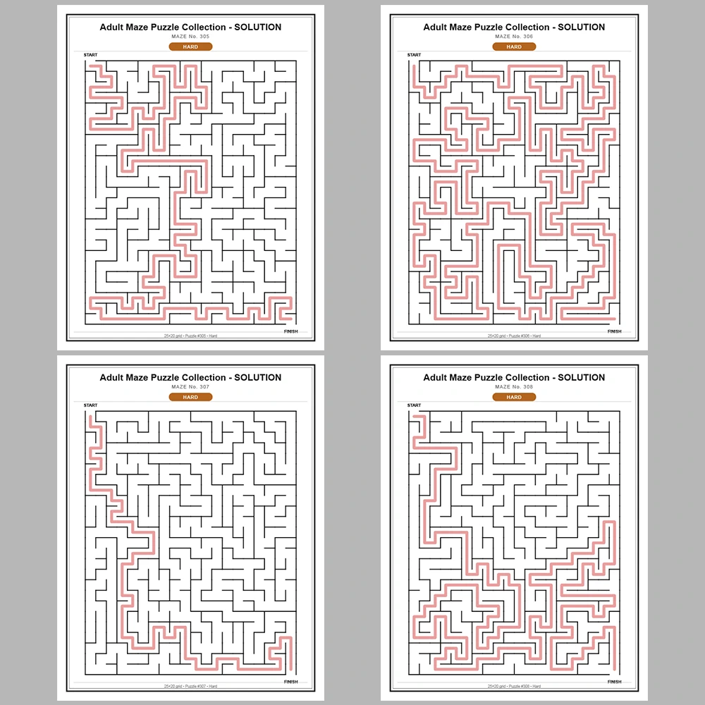 Maze Puzzle Hard 50 Pages of Puzzles – Vol. 7