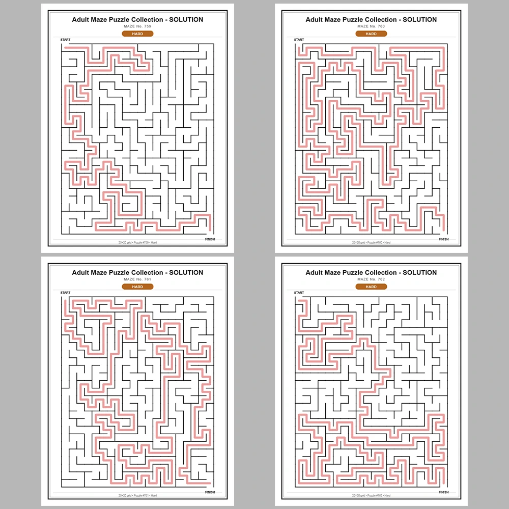 Maze Puzzle Hard 50 Pages of Puzzles – Vol. 16