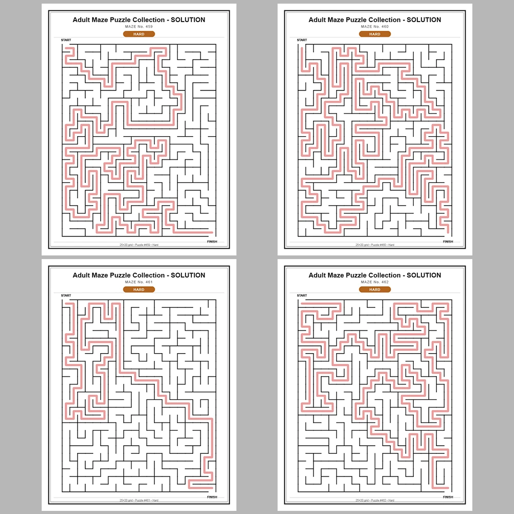 Maze Puzzle Hard 50 Pages of Puzzles – Vol. 10