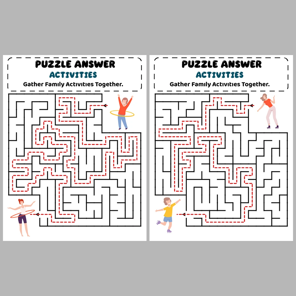 Activities Kids Maze Puzzle 10 Pages of Puzzles