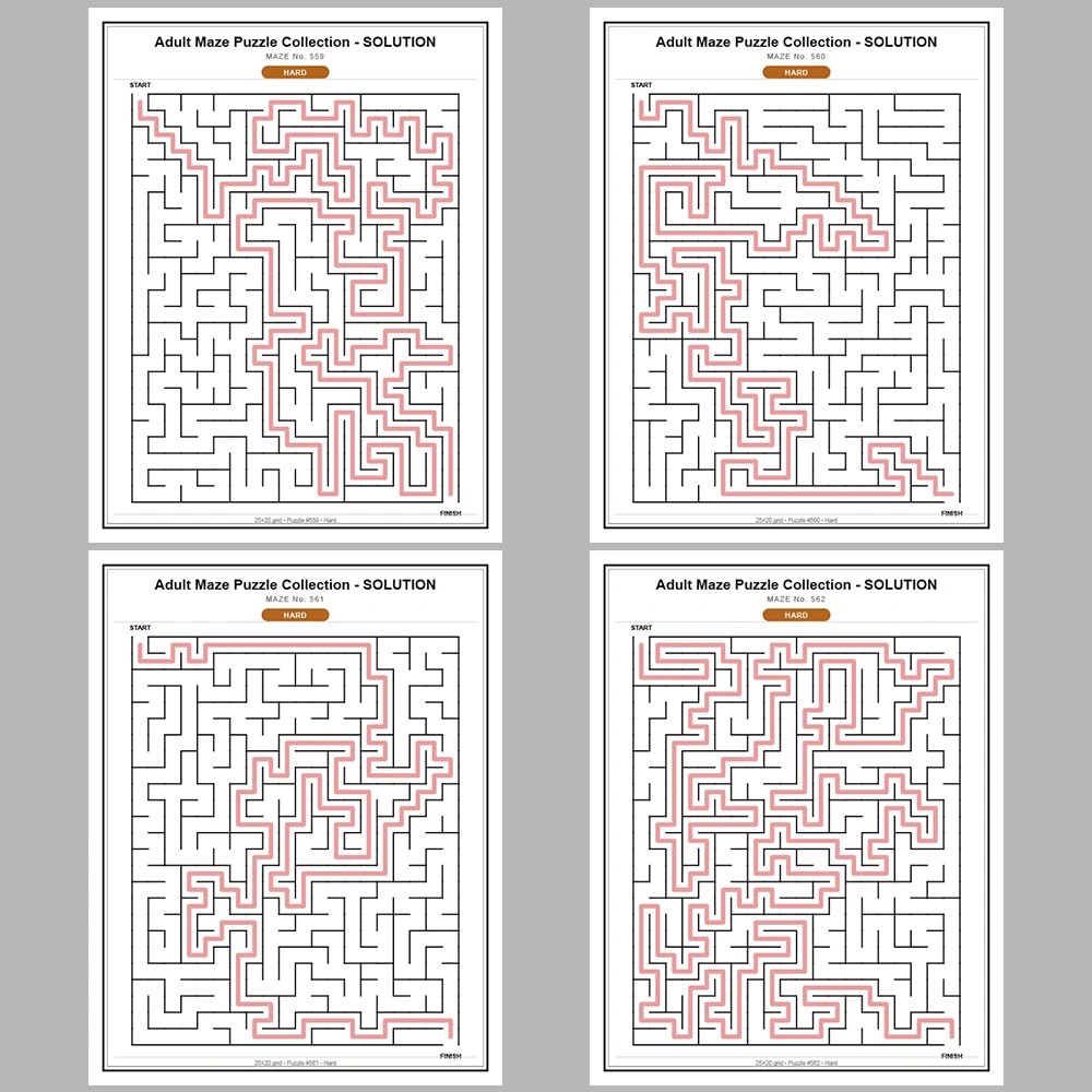 Maze Puzzle Hard 50 Pages of Puzzles – Vol. 12