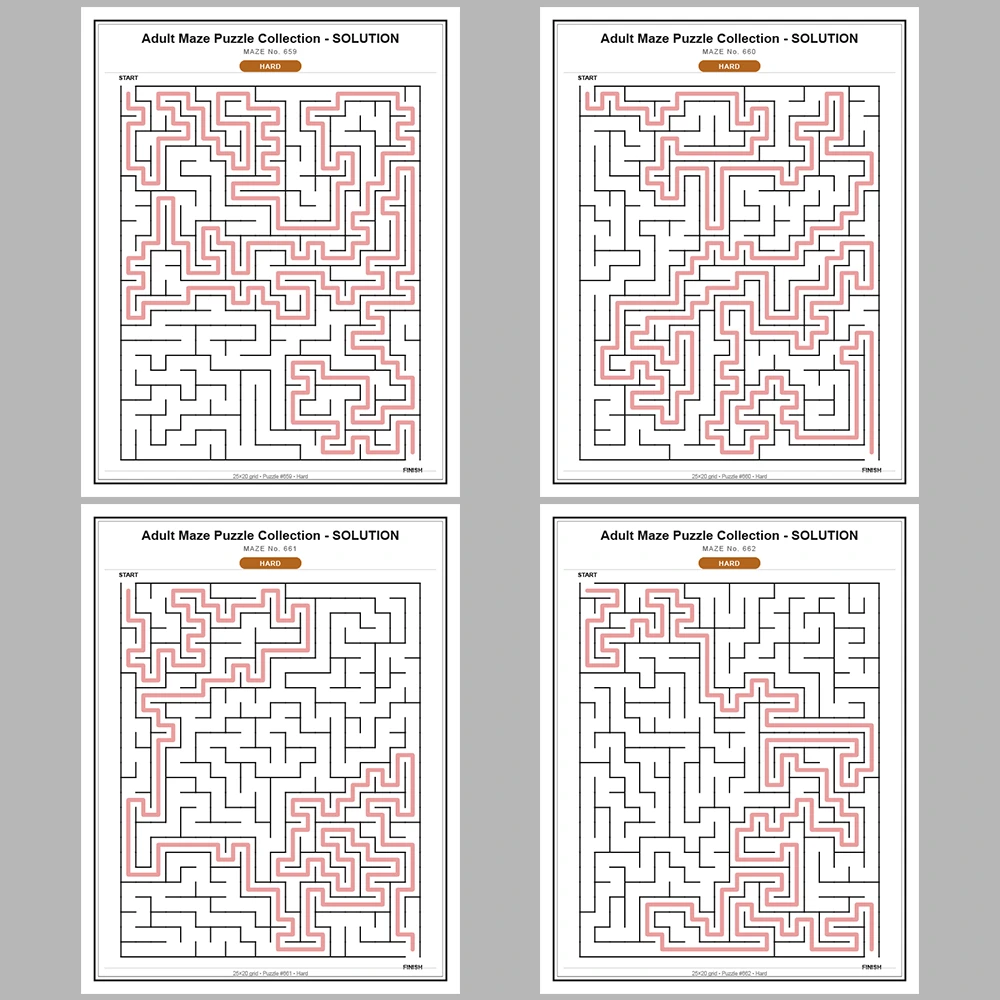 Maze Puzzle Hard 50 Pages of Puzzles – Vol. 14