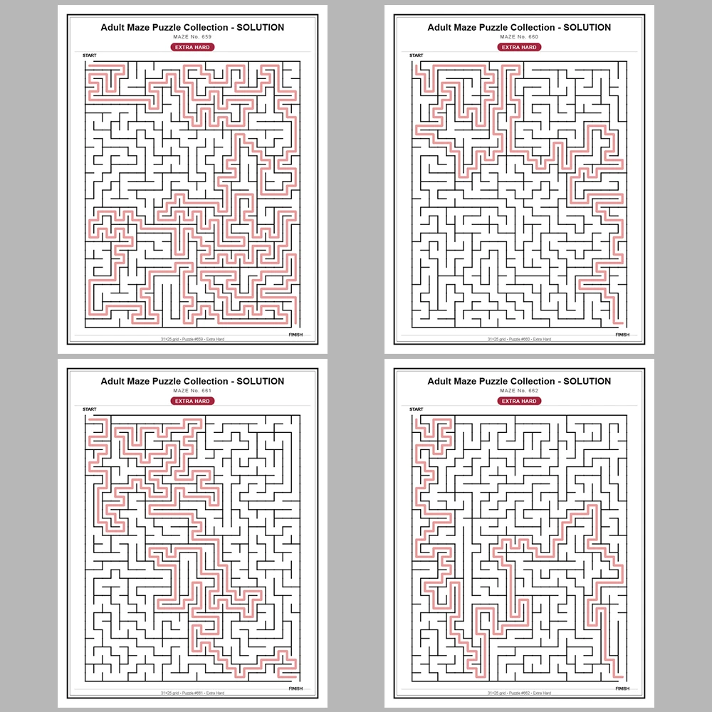 Maze Puzzle Extra Hard 50 Pages of Puzzles – Vol. 14