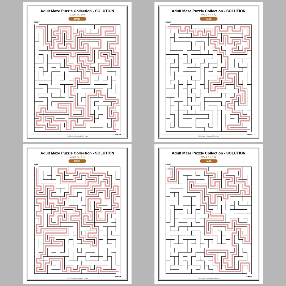 Maze Puzzle Hard 50 Pages of Puzzles – Vol. 17