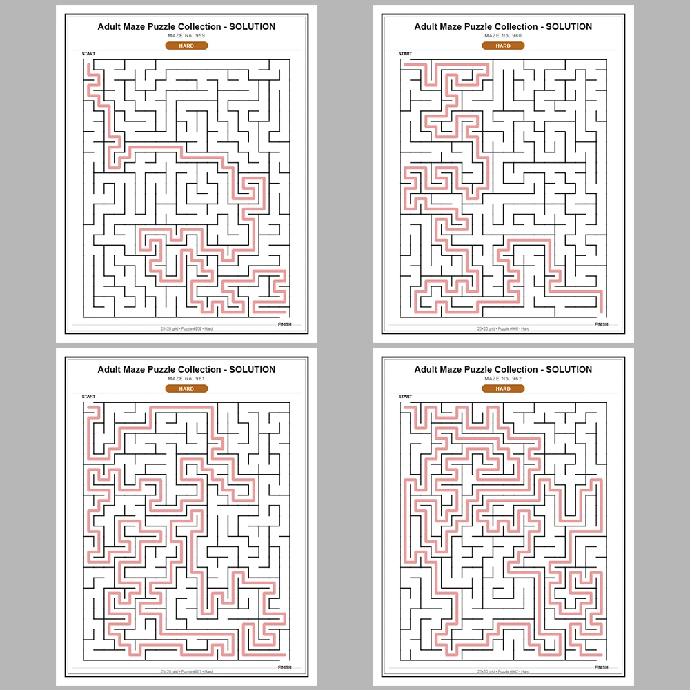 Maze Puzzle Hard 50 Pages of Puzzles – Vol. 20