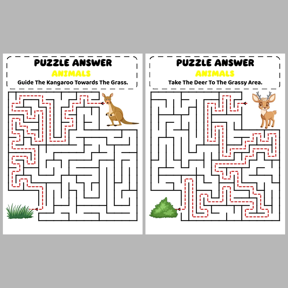 Animal Kids Maze Puzzle 10 Pages of Puzzles – Vol. 3