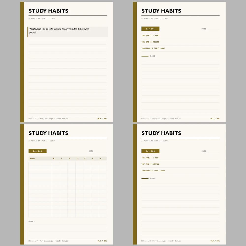 Habit & 75 Day Challenge Study Habits