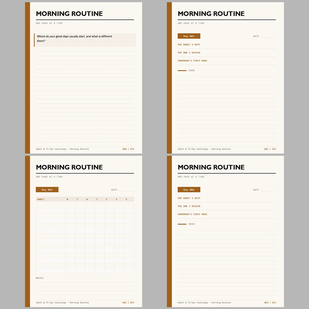 Habit & 75 Day Challenge Morning Routine