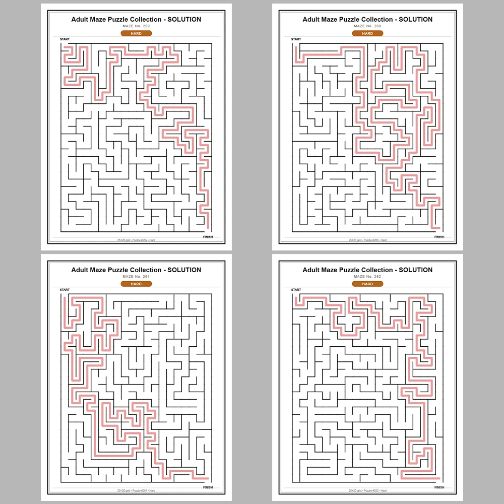 Maze Puzzle Hard 50 Pages of Puzzles – Vol. 6