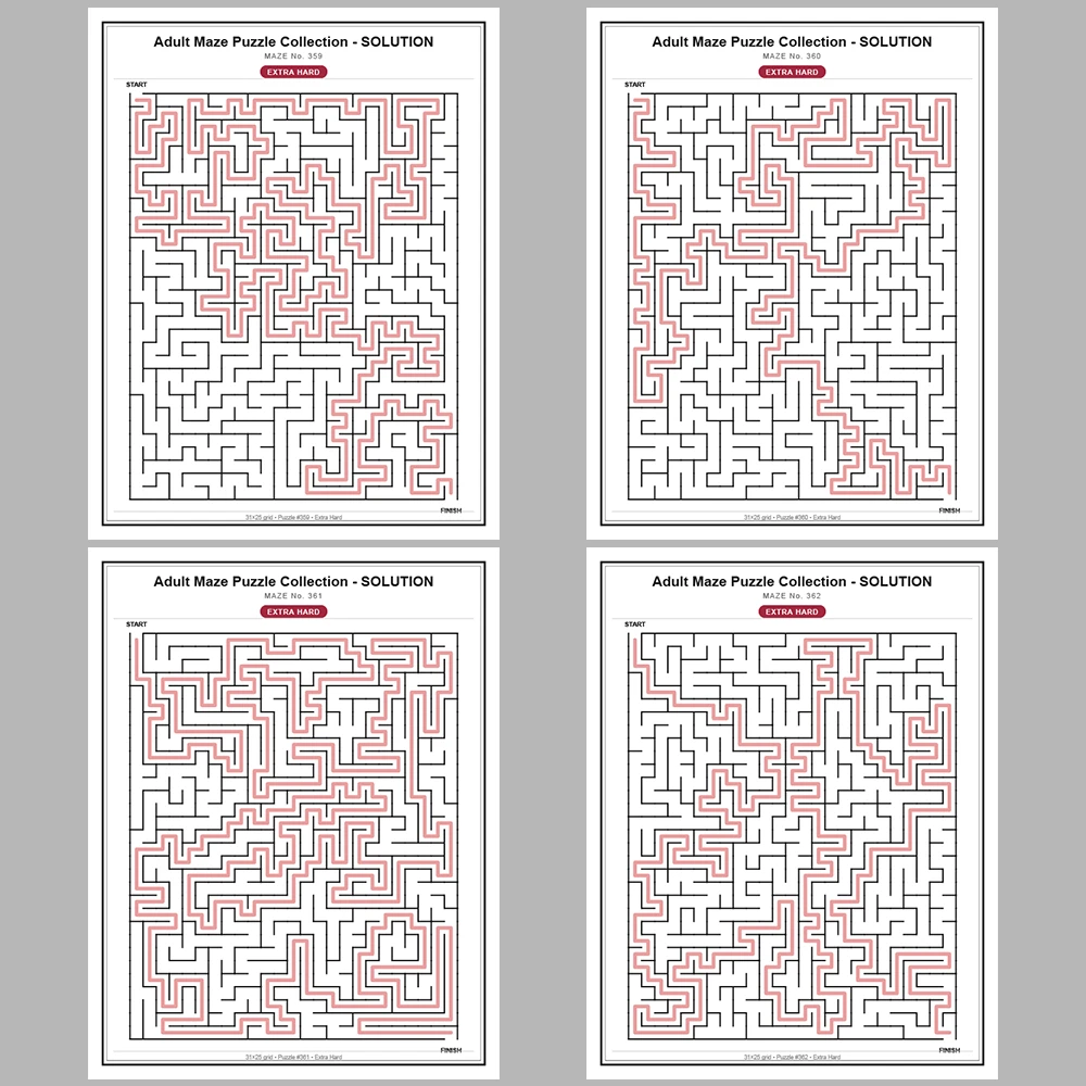 Maze Puzzle Extra Hard 50 Pages of Puzzles – Vol. 8