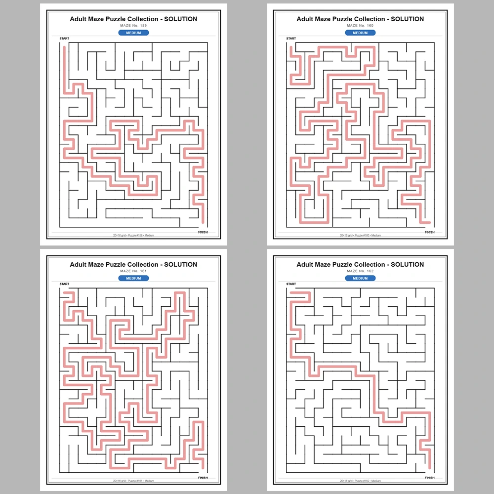 Maze Puzzle Medium 50 Pages of Puzzles – Vol. 4