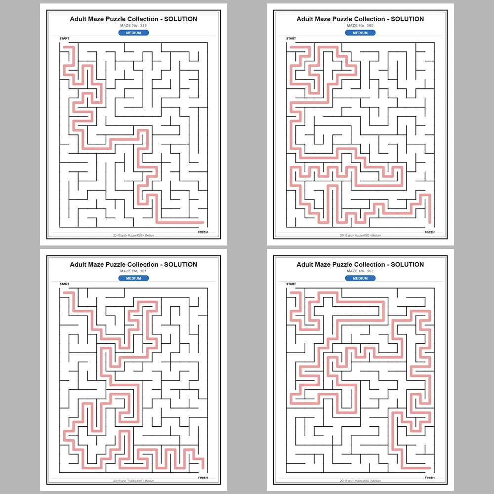 Maze Puzzle Medium 50 Pages of Puzzles – Vol. 8