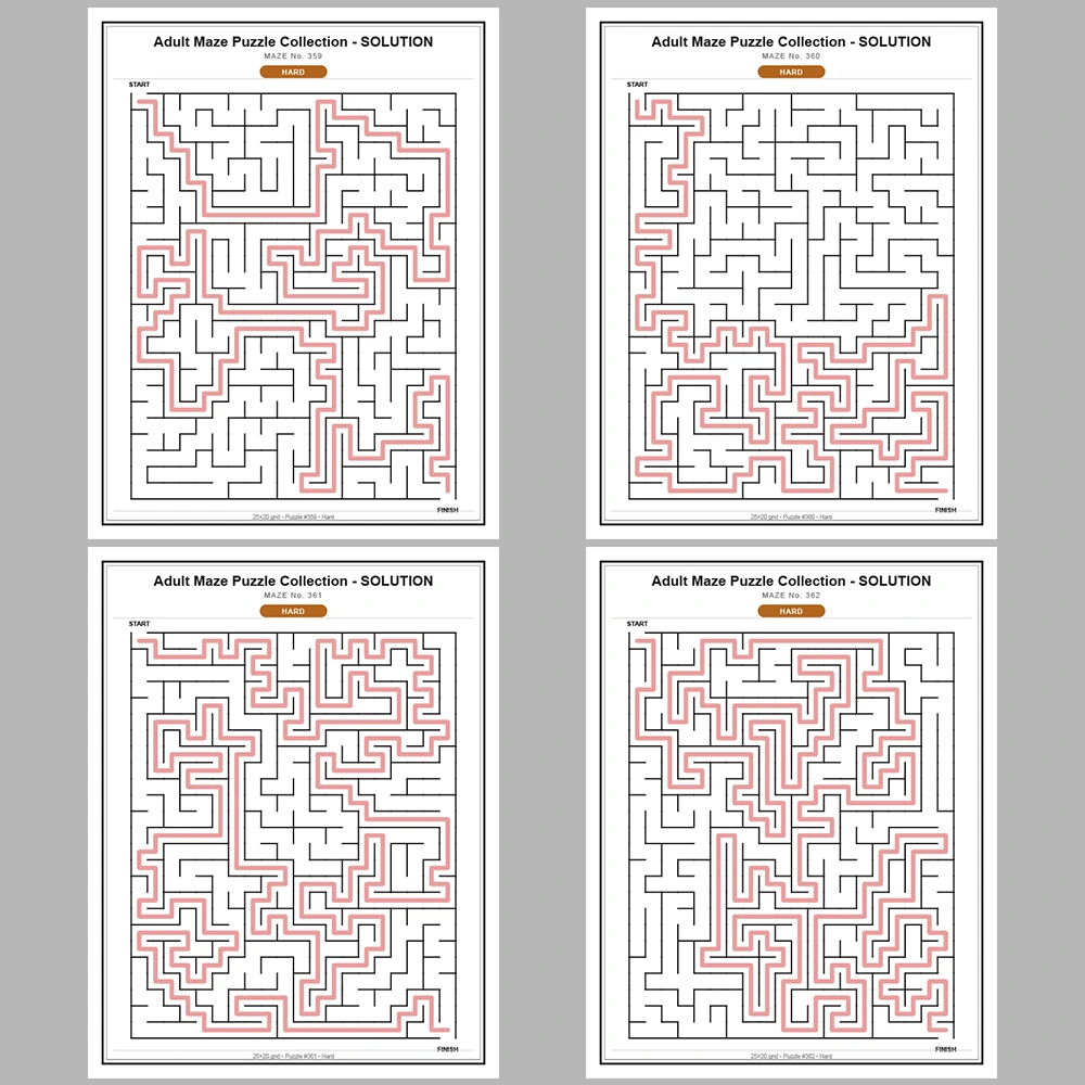 Maze Puzzle Hard 50 Pages of Puzzles – Vol. 8