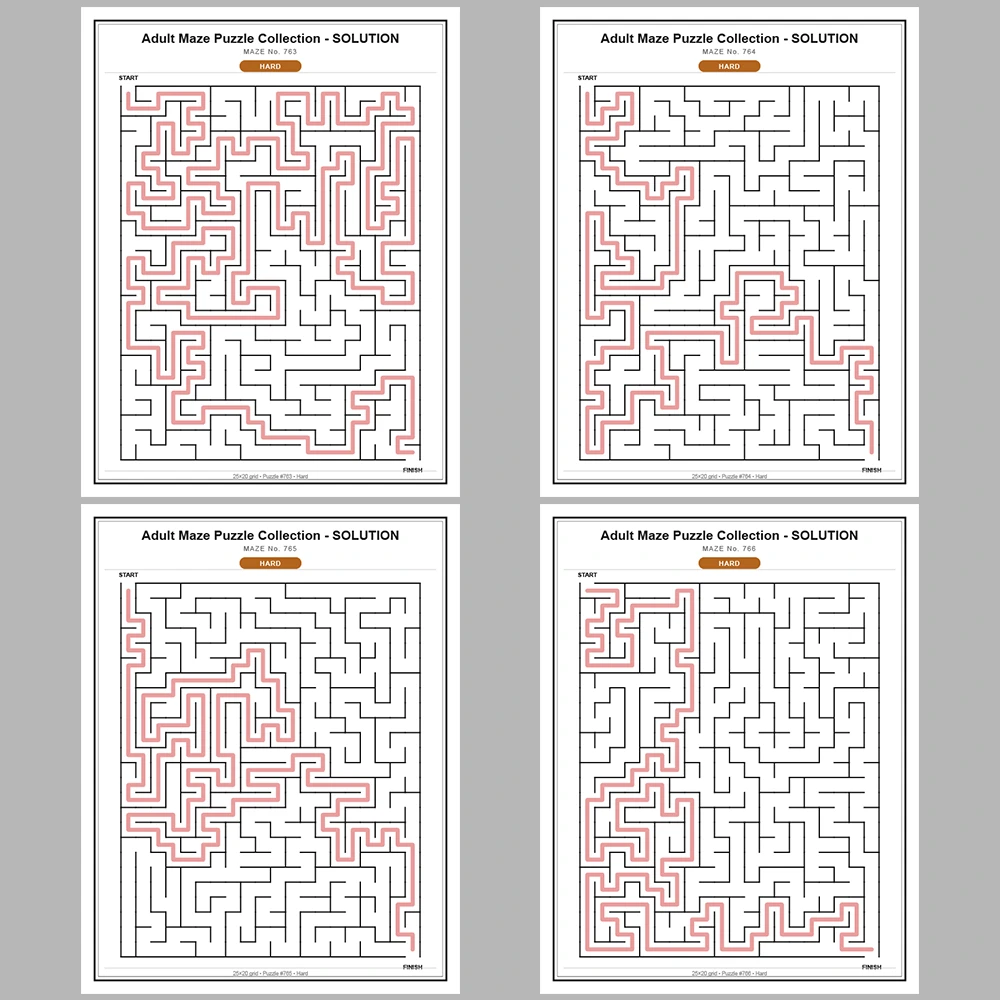 Maze Puzzle Hard 50 Pages of Puzzles – Vol. 16