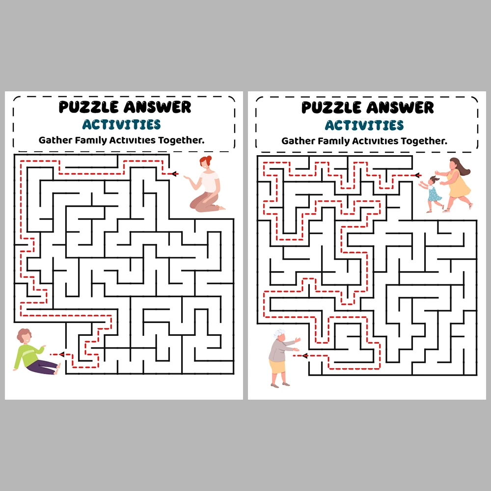 Activities Kids Maze Puzzle 10 Pages of Puzzles