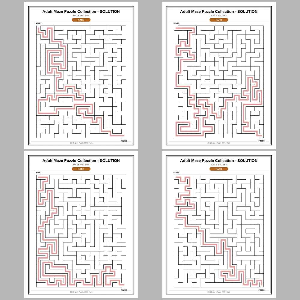 Maze Puzzle Hard 50 Pages of Puzzles – Vol. 14