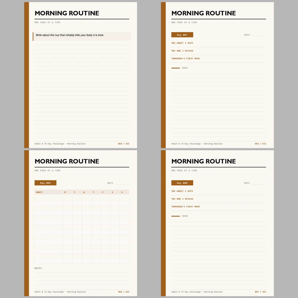 Habit & 75 Day Challenge Morning Routine