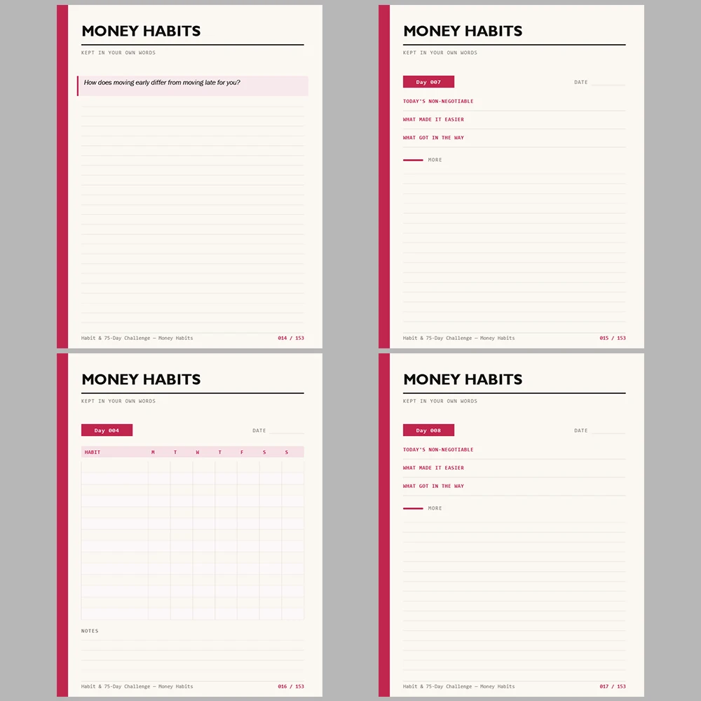 Habit & 75 Day Challenge Money Habits