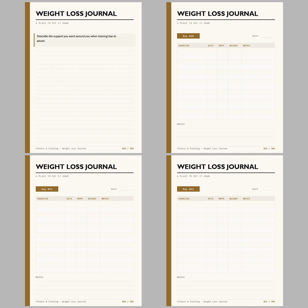 Fitness & Training Weight Loss Journal 201 Pages