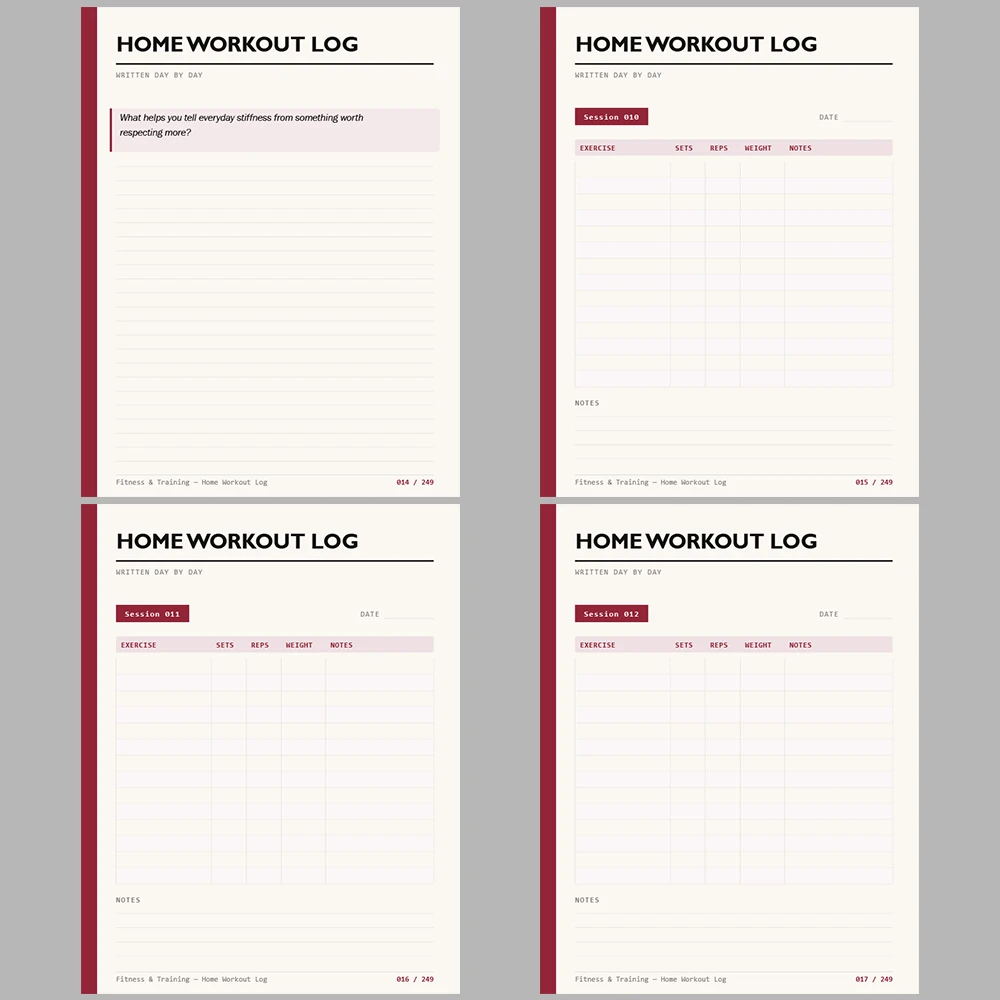 Fitness & Training Running Log 249 Pages