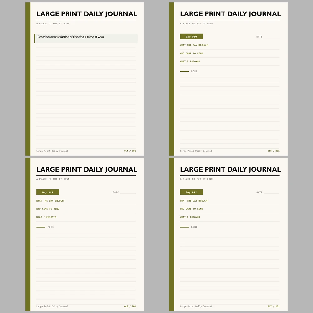 Large Print Daily Journal
