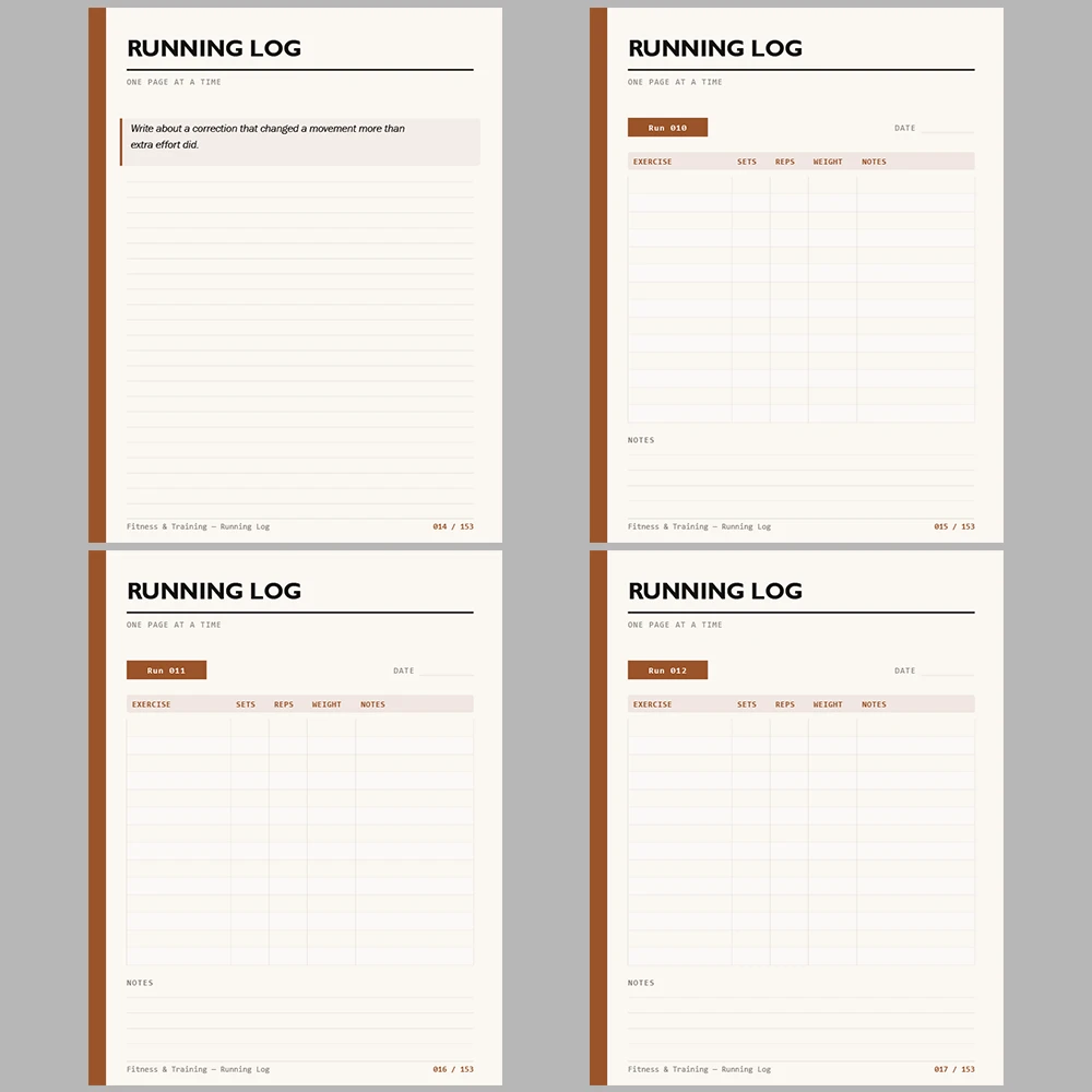 Fitness & Training Running Log 153 Pages
