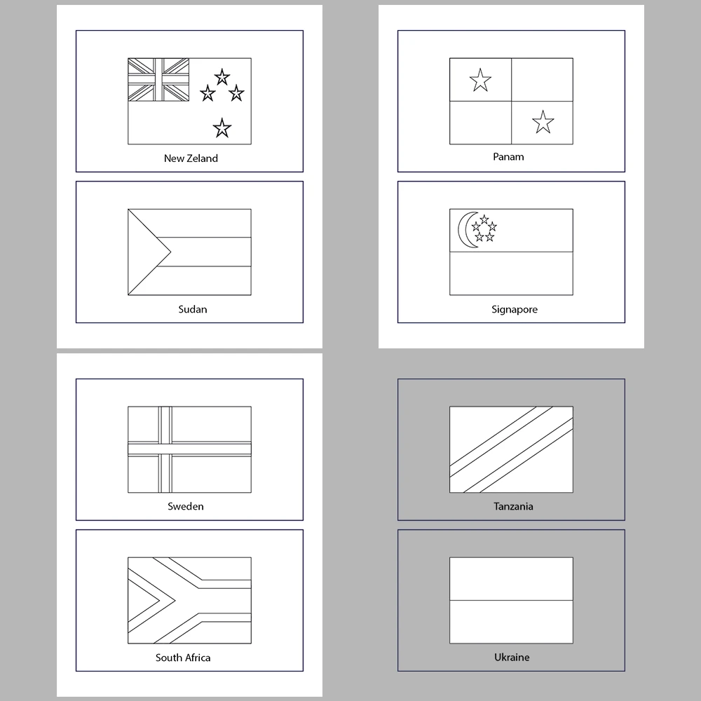 I Am Coloring the Country Flags According to Their Own Cotors