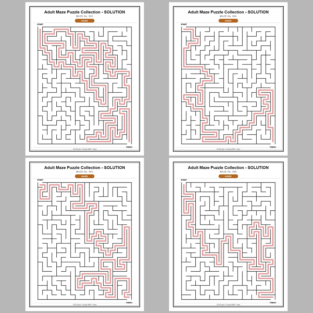 Maze Puzzle Hard 50 Pages of Puzzles – Vol. 18