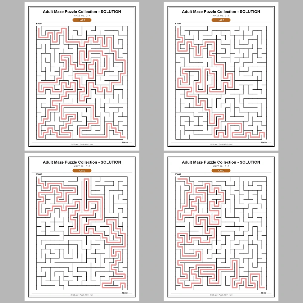 Maze Puzzle Hard 50 Pages of Puzzles – Vol. 1