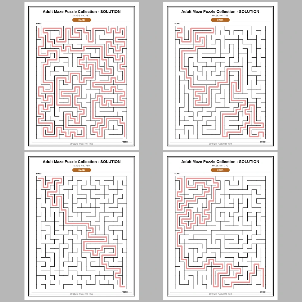 Maze Puzzle Hard 50 Pages of Puzzles – Vol. 16
