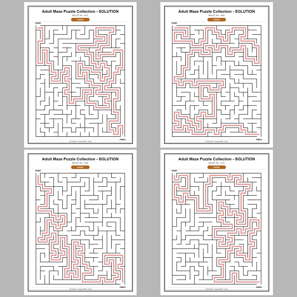 Maze Puzzle Hard 50 Pages of Puzzles – Vol. 10