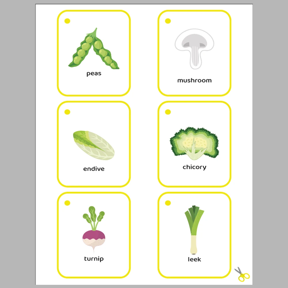 Learning Vegetables 30 Flashcards