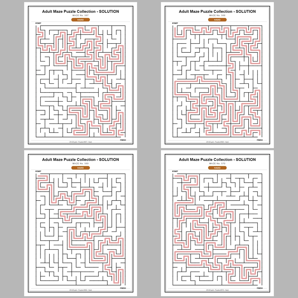 Maze Puzzle Hard 50 Pages of Puzzles – Vol. 12