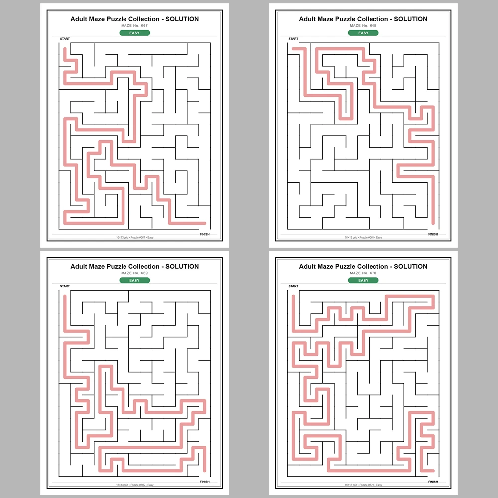 Maze Puzzle Easy 50 Pages of Puzzles – Vol. 14