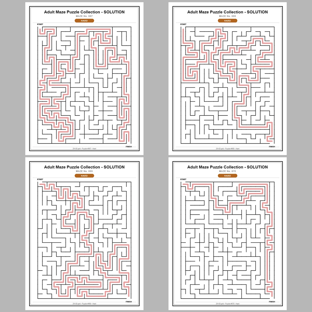 Maze Puzzle Hard 50 Pages of Puzzles – Vol. 14