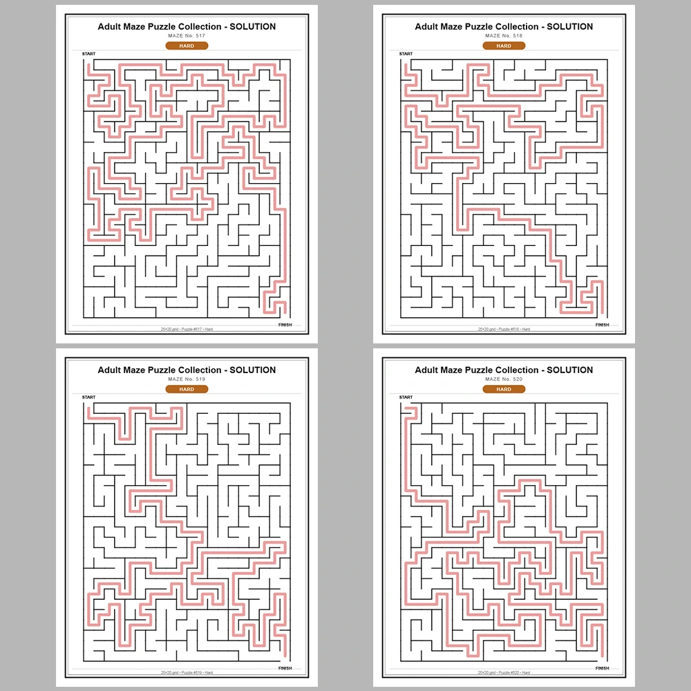 Maze Puzzle Hard 50 Pages of Puzzles – Vol. 11
