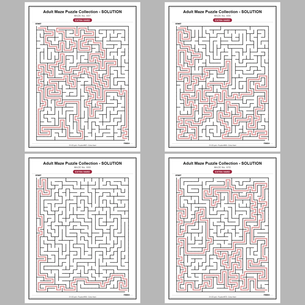 Maze Puzzle Extra Hard 50 Pages of Puzzles – Vol. 14
