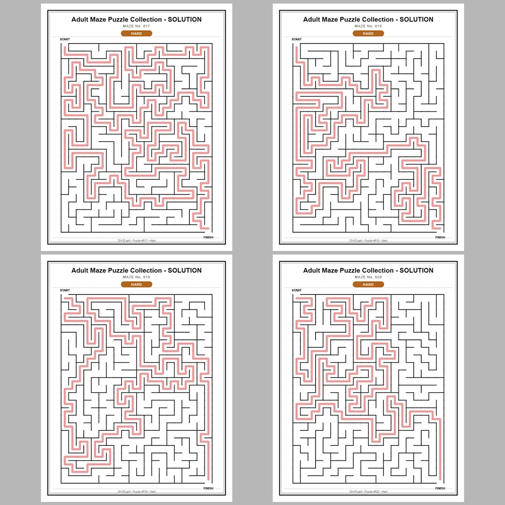 Maze Puzzle Hard 50 Pages of Puzzles – Vol. 17
