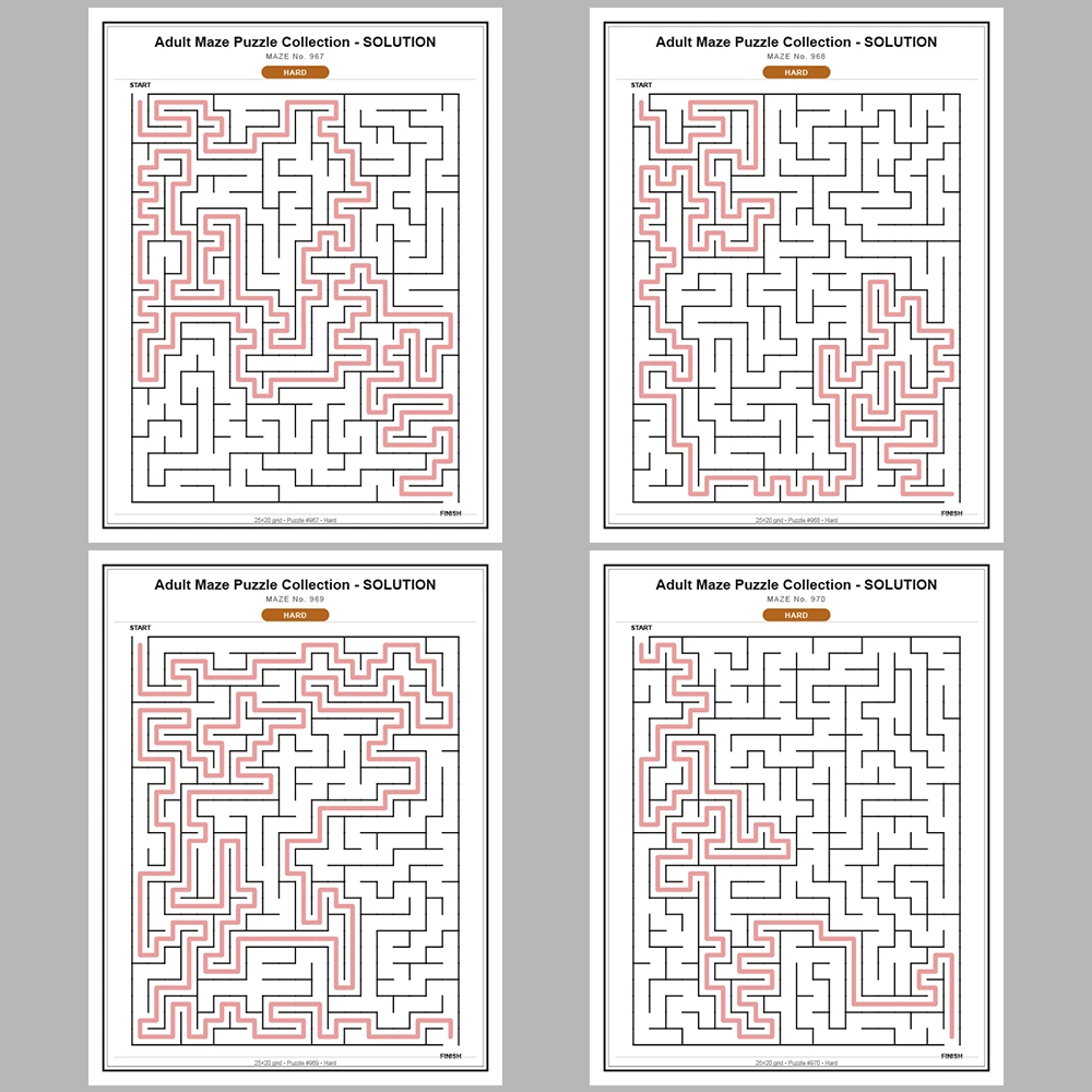 Maze Puzzle Hard 50 Pages of Puzzles – Vol. 20