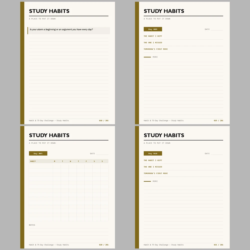 Habit & 75 Day Challenge Study Habits
