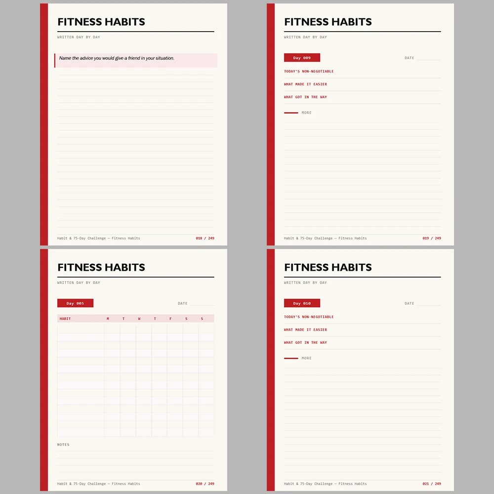 Habit & 75 Day Challenge Fitness Habits